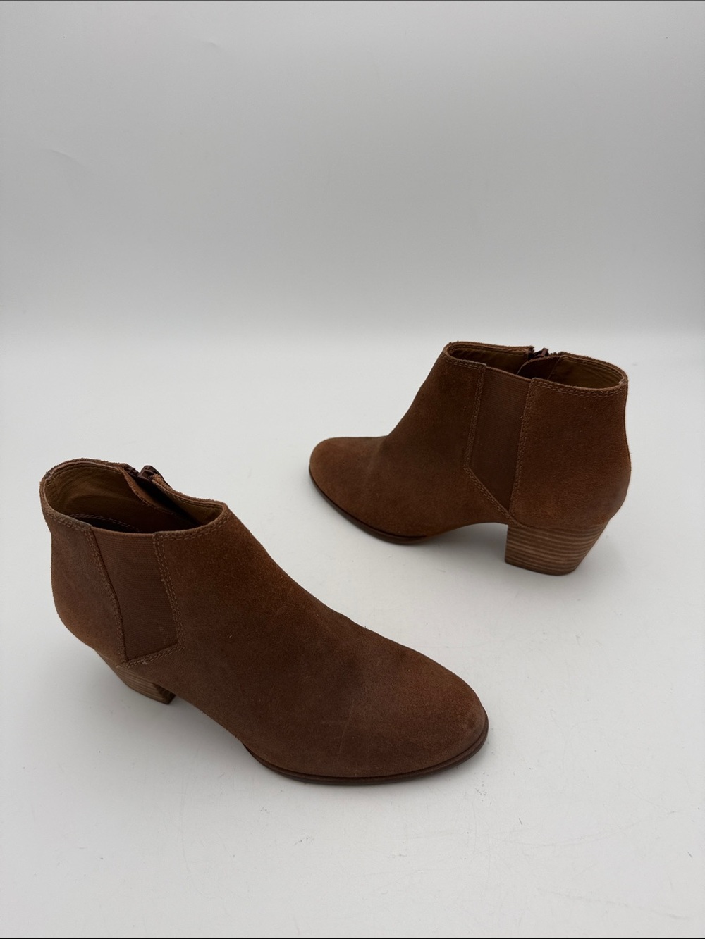 Lucky Brand Brown Suede Ankle Booties women 6M casual festival retro office